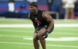 LSU safety AJ Haulcy is turning heads at the 2026 NFL Combine (Photo: © Kirby Lee-Imagn Images)